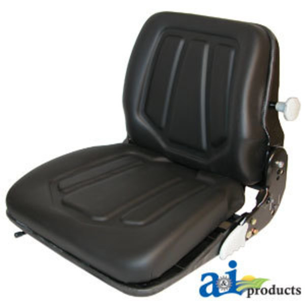 A & I Products Forklift Seat, Shock Absorbing Spring, BLK 20.5" x20.5" x20.5" A-FLS322BL